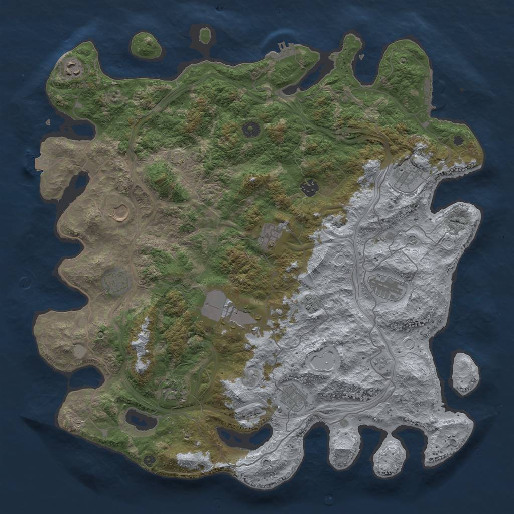 Rust Map: Procedural Map, Size: 4500, Seed: 447322400, 19 Monuments