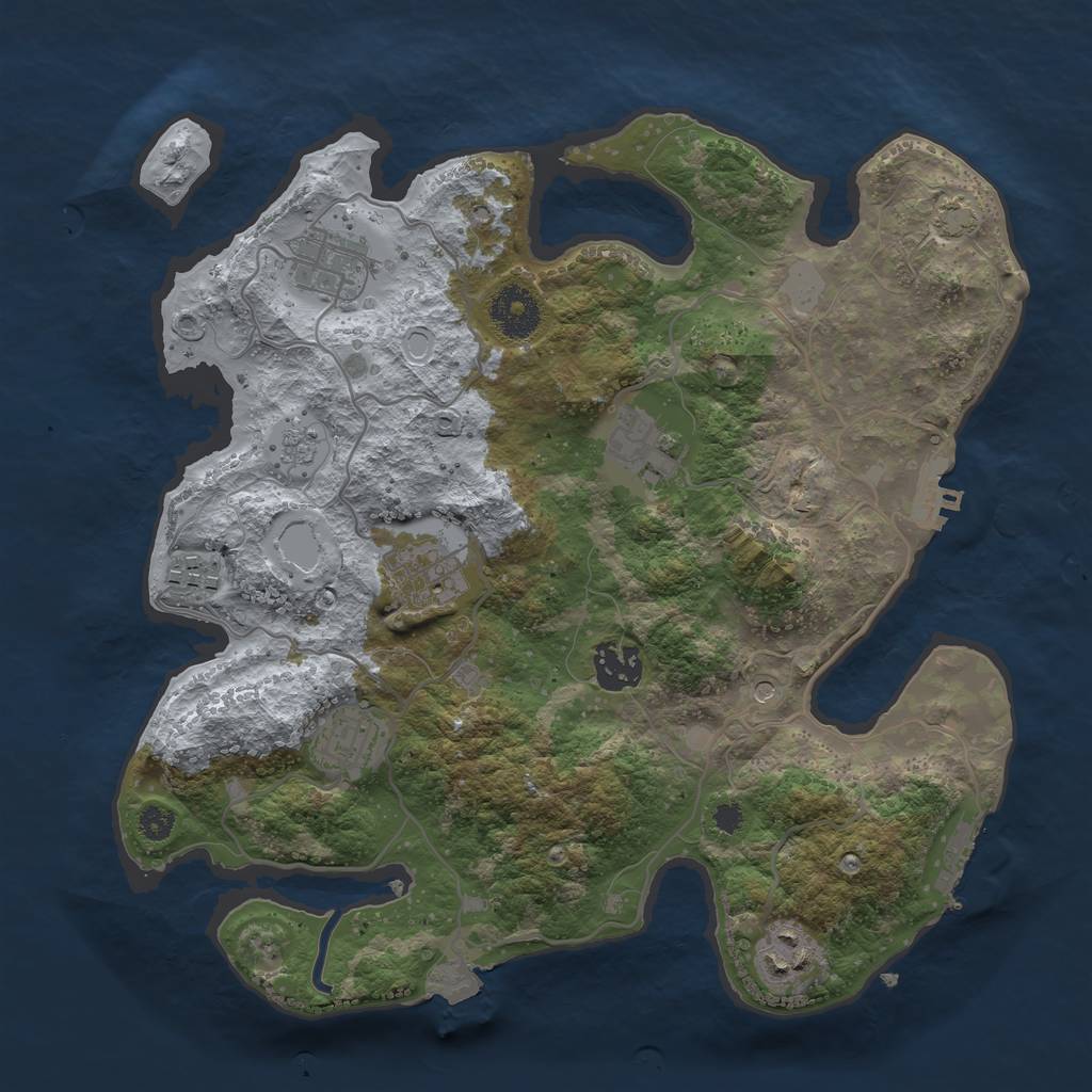 Rust Map: Procedural Map, Size: 3250, Seed: 63568546, 15 Monuments