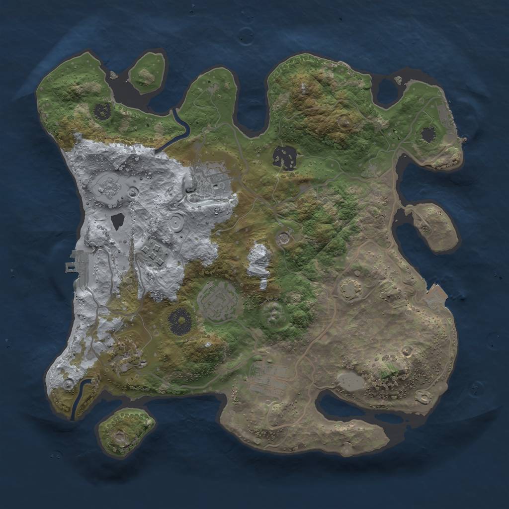 Rust Map: Procedural Map, Size: 3000, Seed: 812232608, 14 Monuments