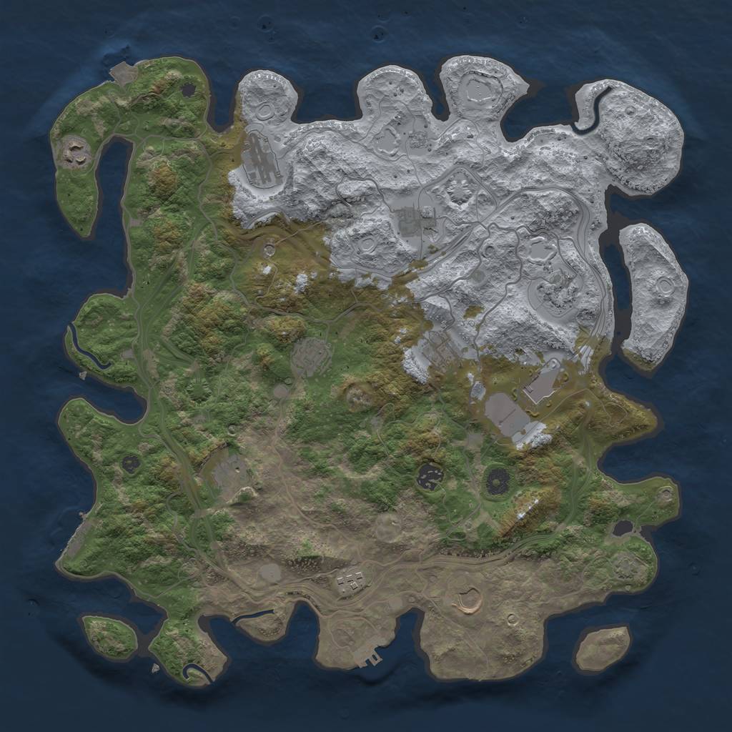 Rust Map: Procedural Map, Size: 4250, Seed: 644680681, 19 Monuments