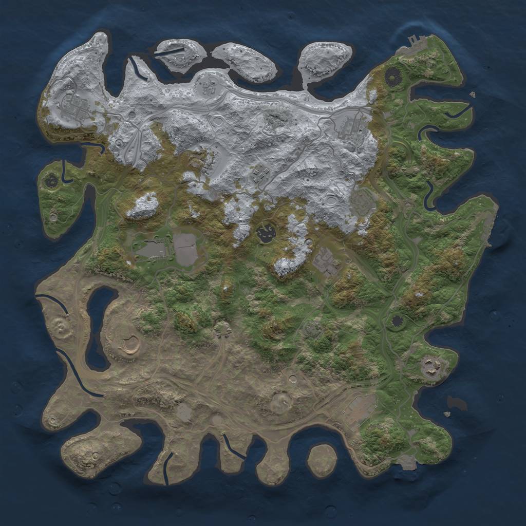 Rust Map: Procedural Map, Size: 4250, Seed: 1243934541, 19 Monuments