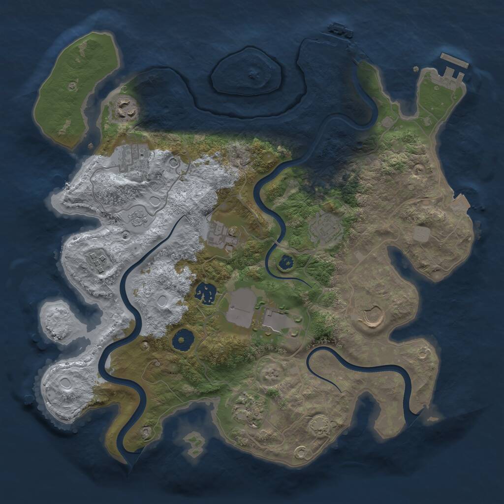 Rust Map: Procedural Map, Size: 3500, Seed: 596378794, 15 Monuments