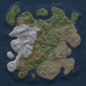 Thumbnail Rust Map: Procedural Map, Size: 3500, Seed: 596378794, 17 Monuments