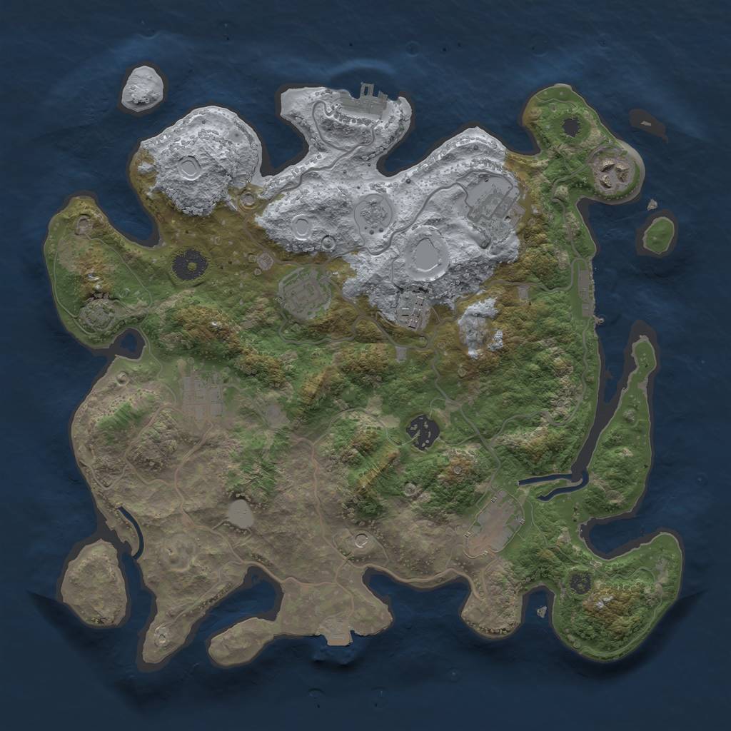 Rust Map: Procedural Map, Size: 3400, Seed: 86447487, 15 Monuments