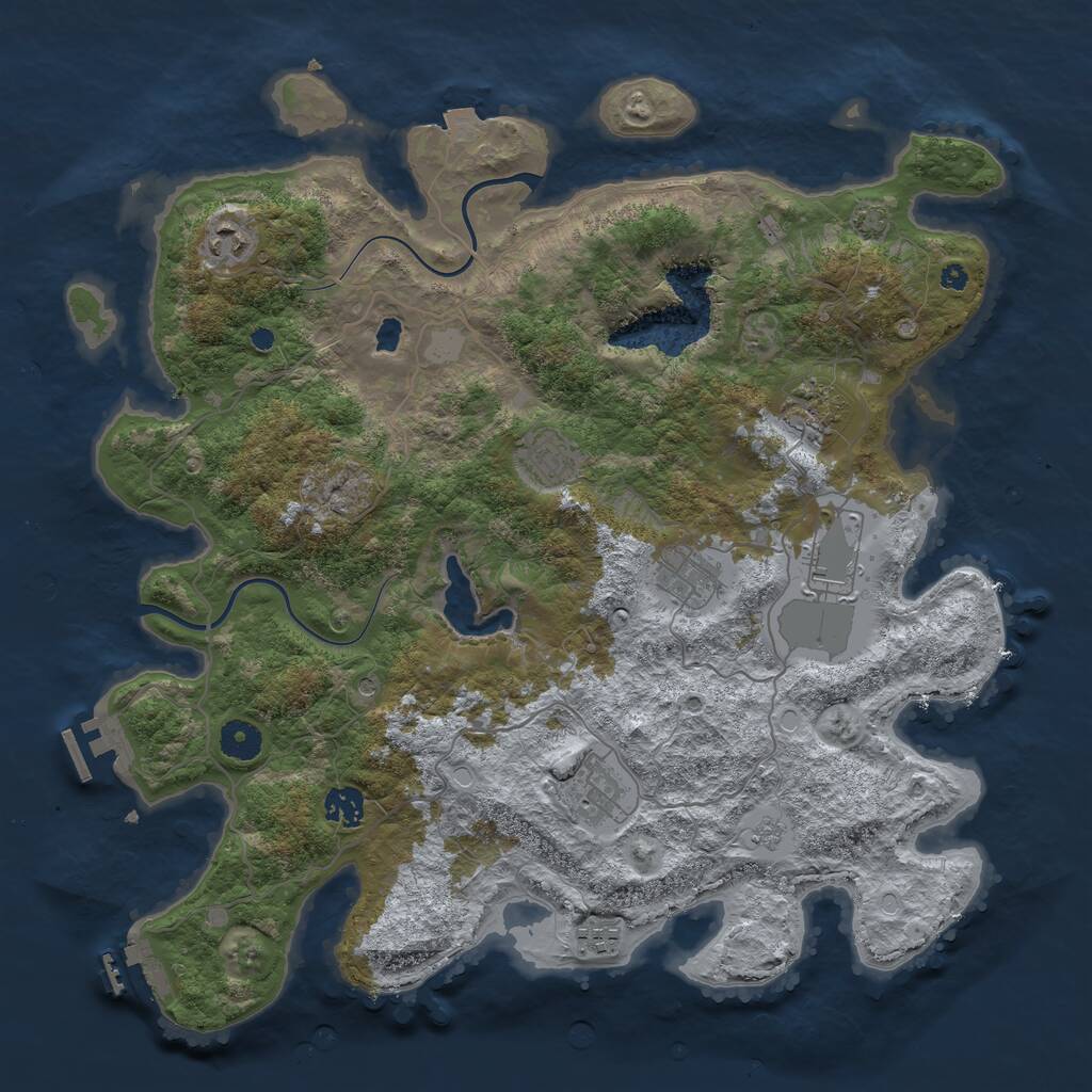 Rust Map: Procedural Map, Size: 4000, Seed: 40808492, 14 Monuments