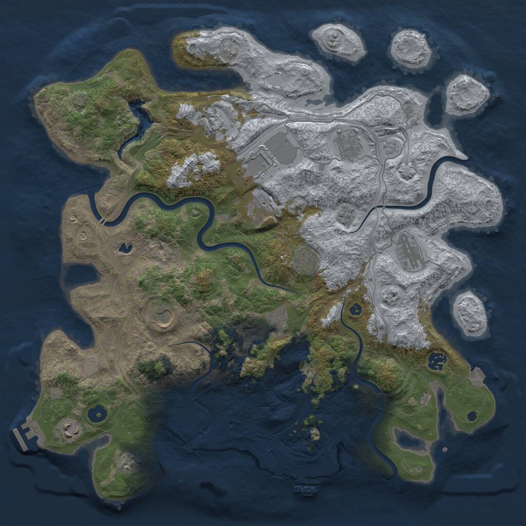 Rust Map: Procedural Map, Size: 4350, Seed: 791175974, 17 Monuments