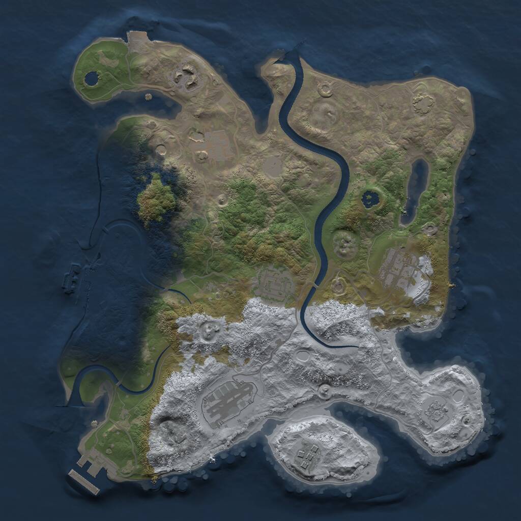 Rust Map: Procedural Map, Size: 3000, Seed: 269846516, 12 Monuments