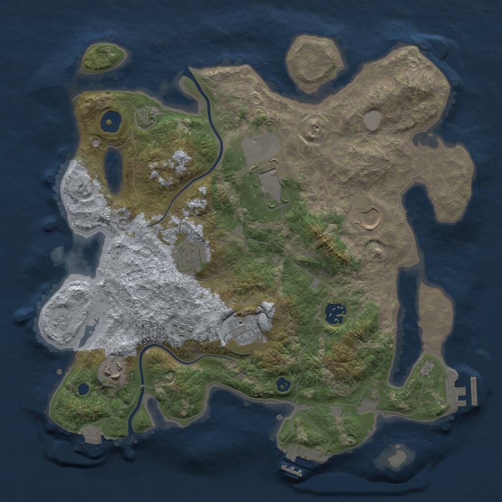 Rust Map: Procedural Map, Size: 3500, Seed: 1806815385, 13 Monuments