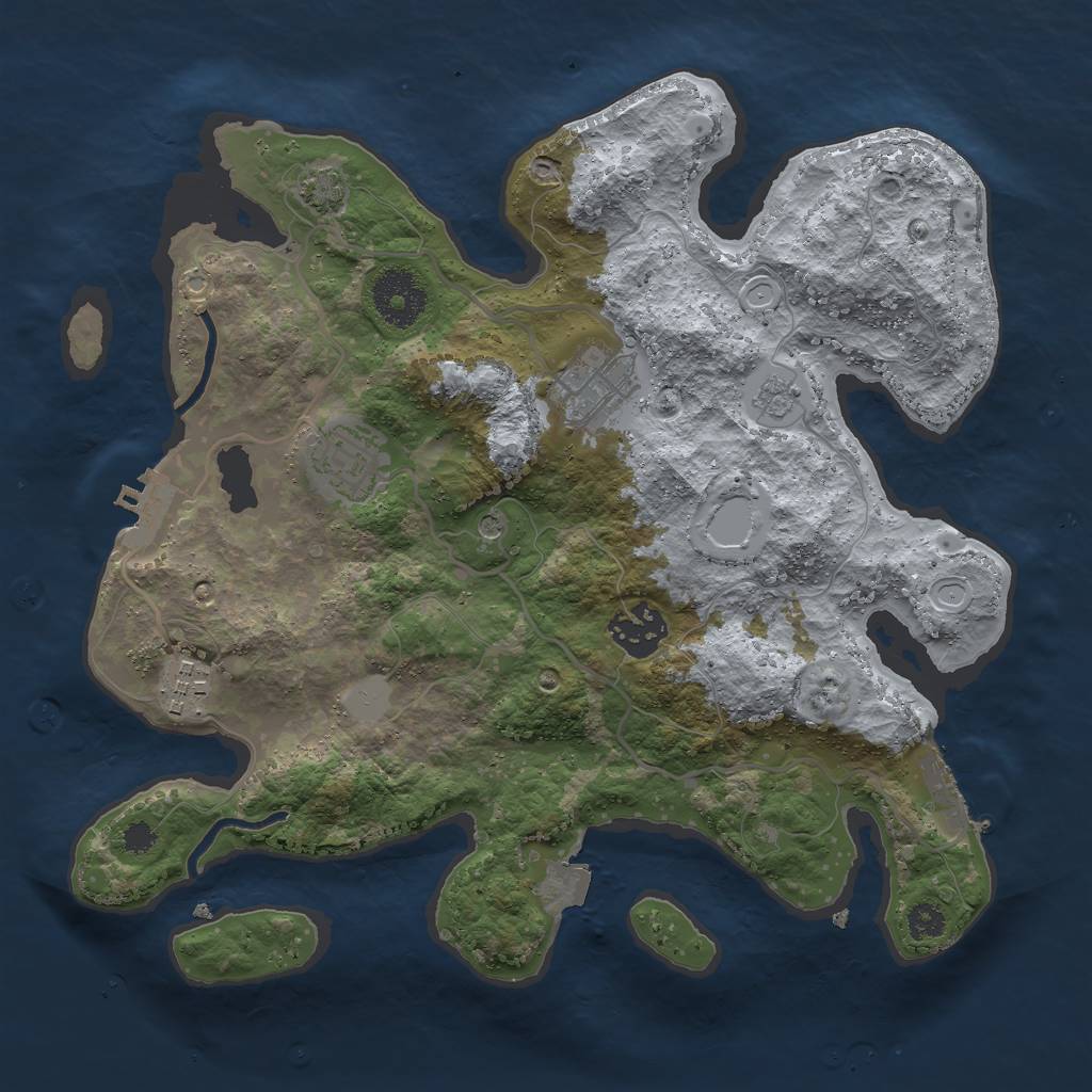 Rust Map: Procedural Map, Size: 3000, Seed: 1438494060, 12 Monuments