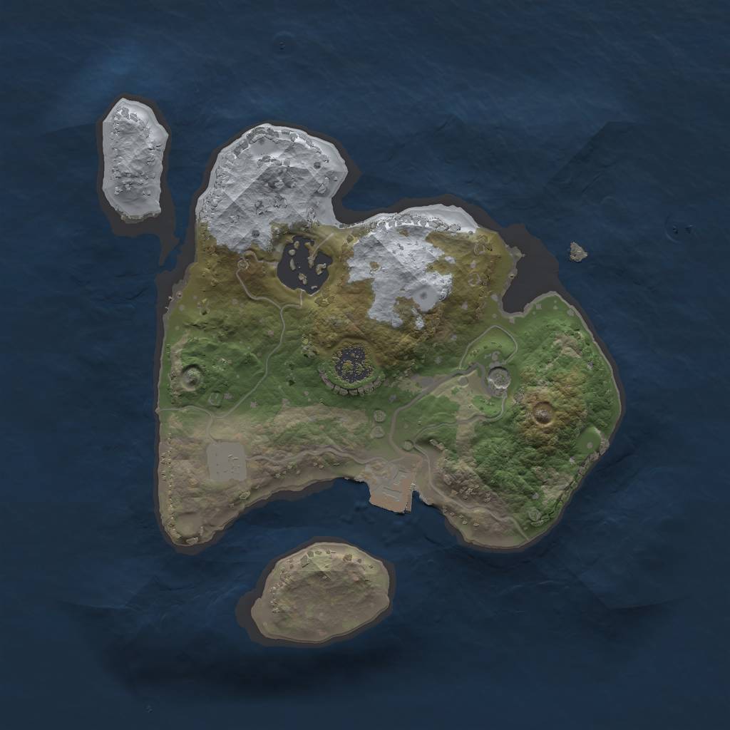 Rust Map: Procedural Map, Size: 2000, Seed: 1857312860, 5 Monuments