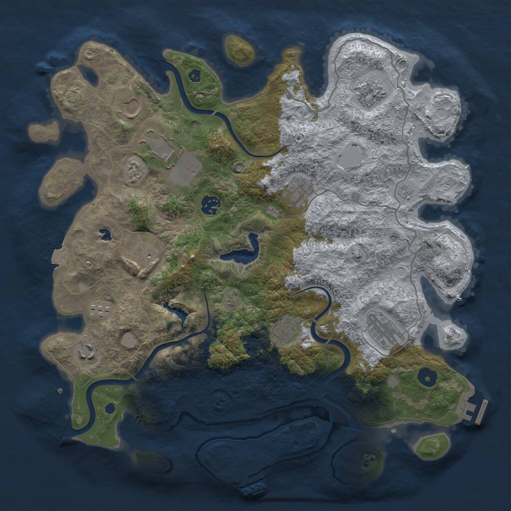 Rust Map: Procedural Map, Size: 4000, Seed: 937642426, 16 Monuments
