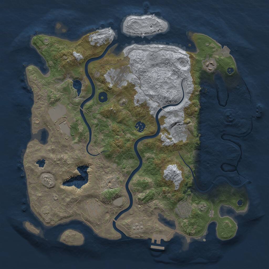 Rust Map: Procedural Map, Size: 4000, Seed: 1655308695, 14 Monuments
