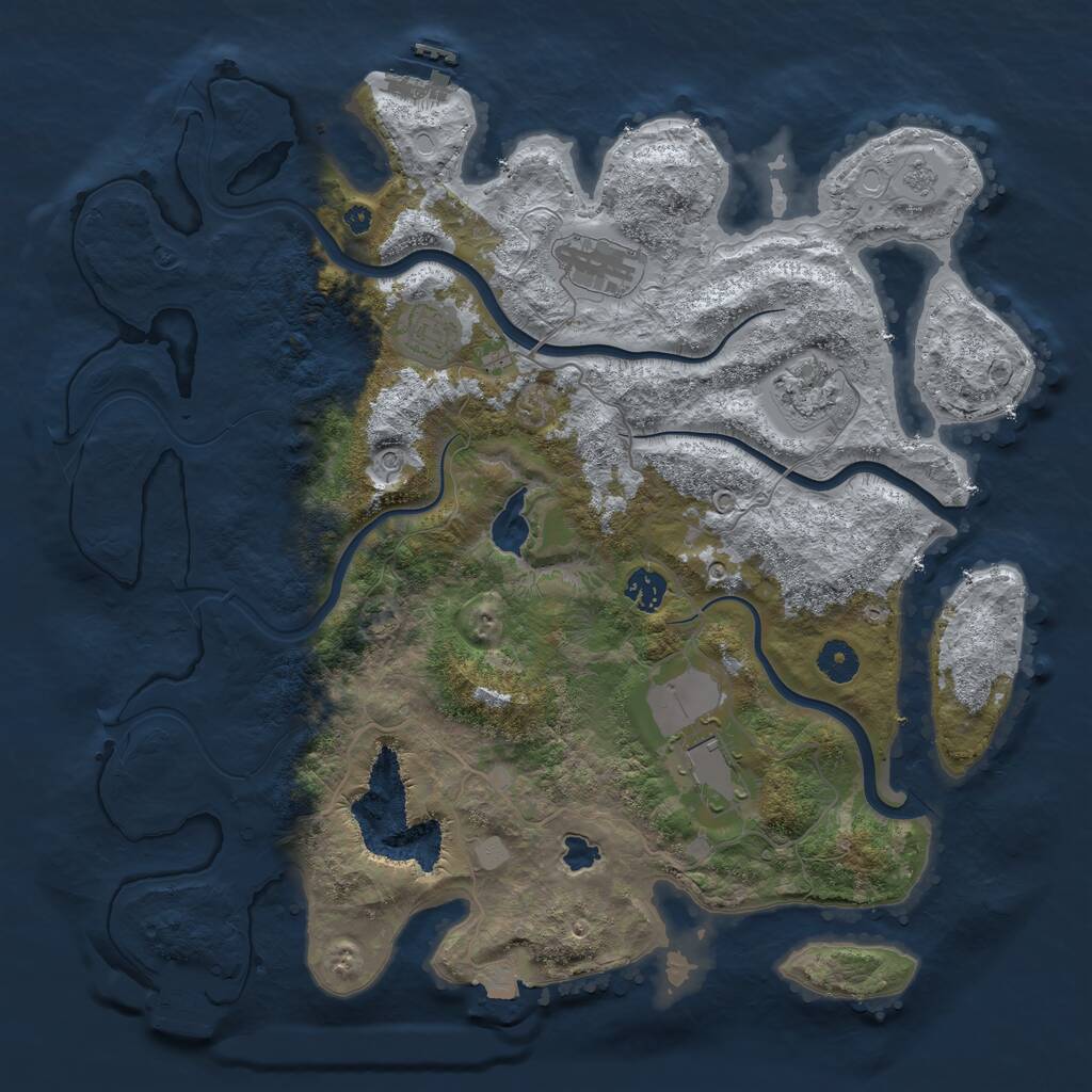 Rust Map: Procedural Map, Size: 4000, Seed: 11545662, 11 Monuments