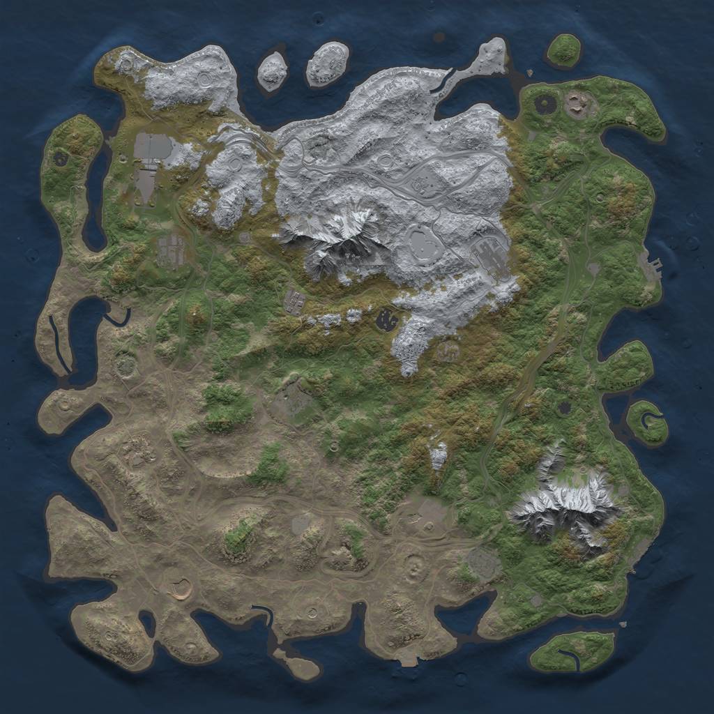 Rust Map: Procedural Map, Size: 5000, Seed: 1955806167, 19 Monuments