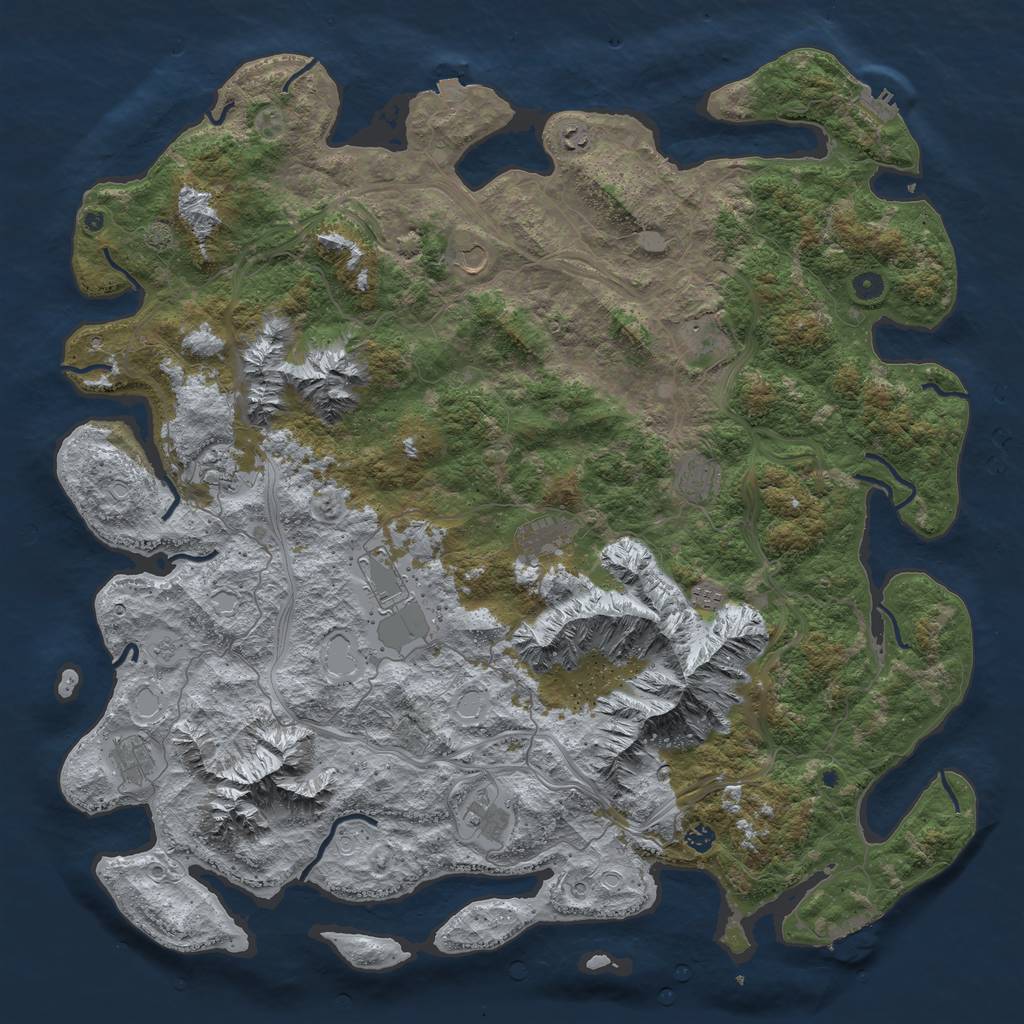 Rust Map: Procedural Map, Size: 5400, Seed: 165847874, 19 Monuments