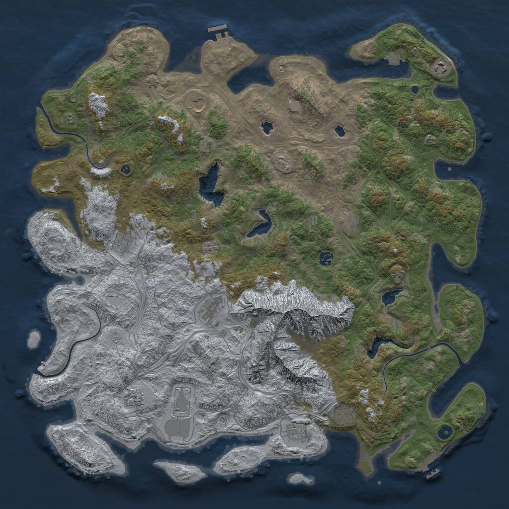 Rust Map: Procedural Map, Size: 5400, Seed: 165847874, 17 Monuments