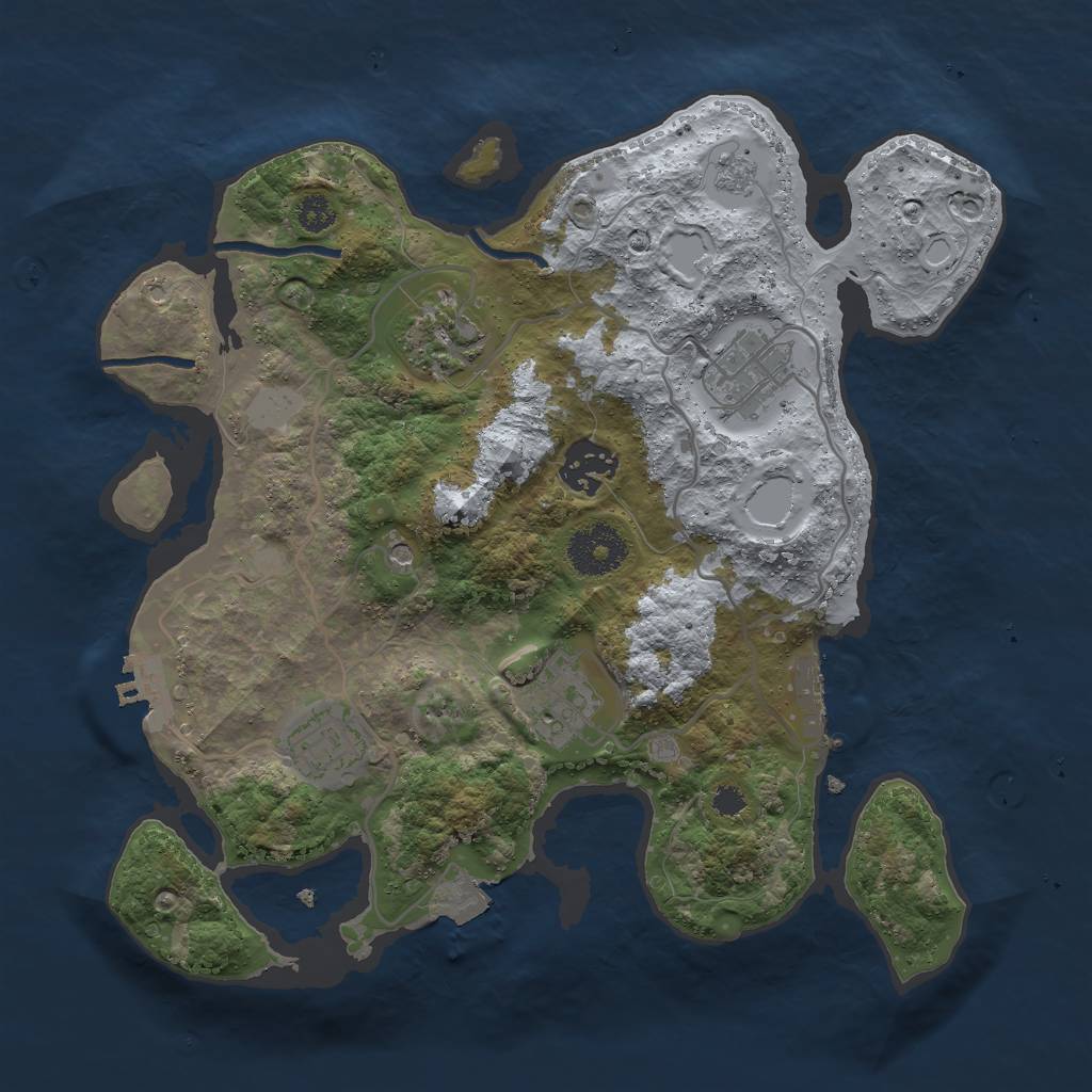 Rust Map: Procedural Map, Size: 3000, Seed: 1547104331, 12 Monuments