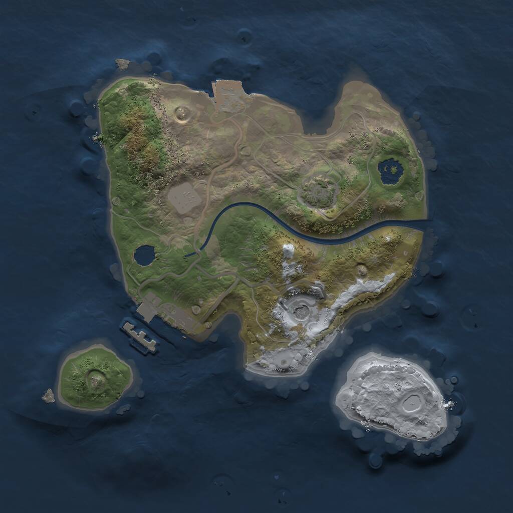 Rust Map: Procedural Map, Size: 2000, Seed: 87546, 4 Monuments
