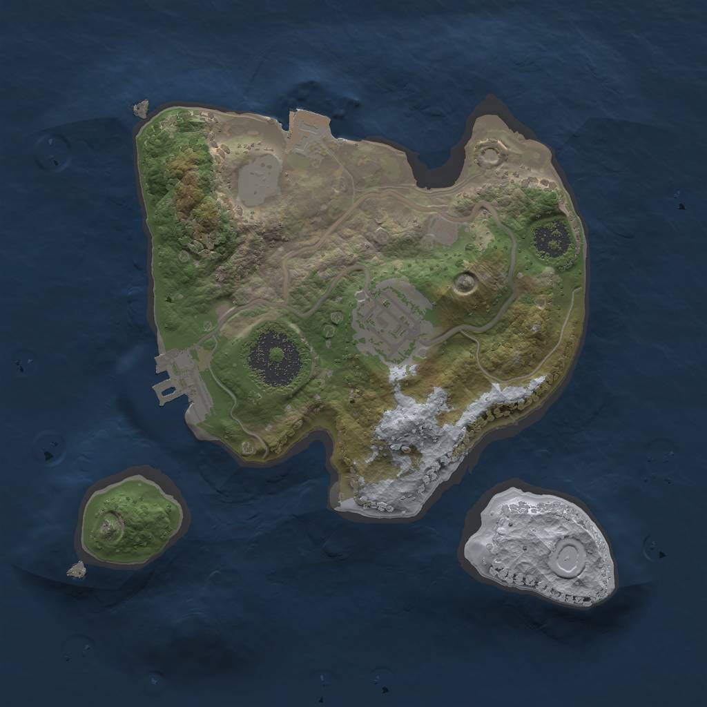 Rust Map: Procedural Map, Size: 2000, Seed: 87546, 5 Monuments