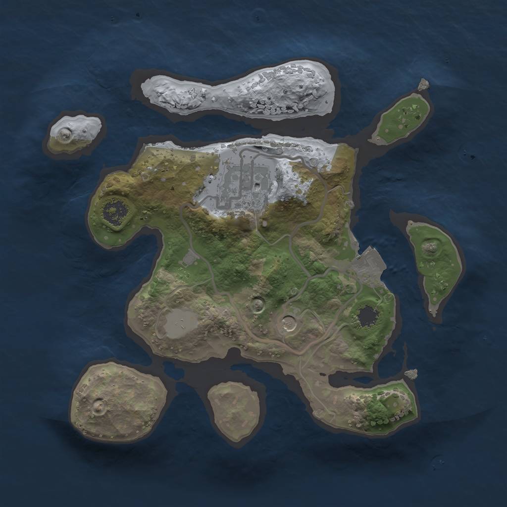 Rust Map: Procedural Map, Size: 2100, Seed: 8971245, 5 Monuments