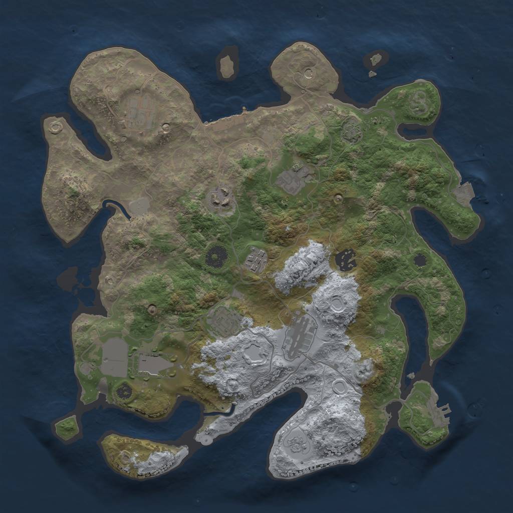 Rust Map: Procedural Map, Size: 3500, Seed: 1667157179, 16 Monuments