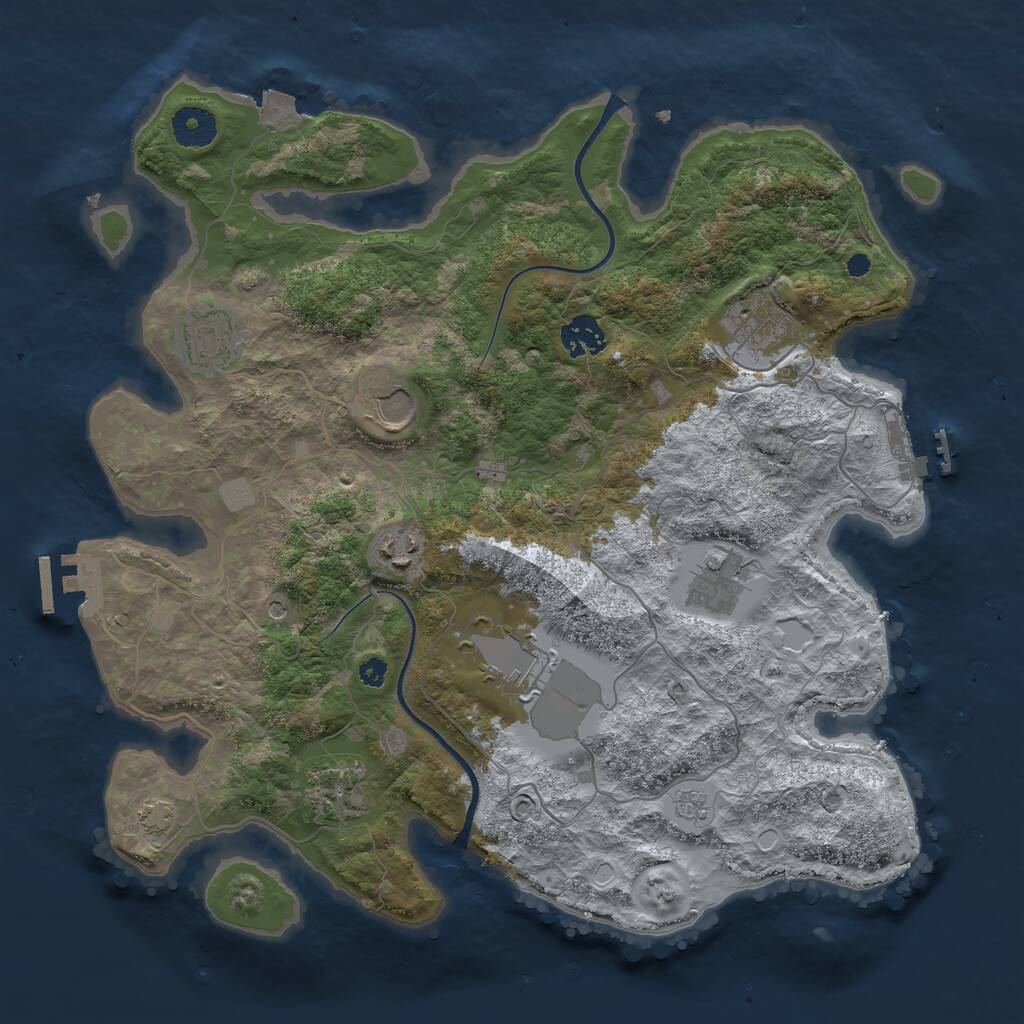 Rust Map: Procedural Map, Size: 3600, Seed: 88462, 14 Monuments