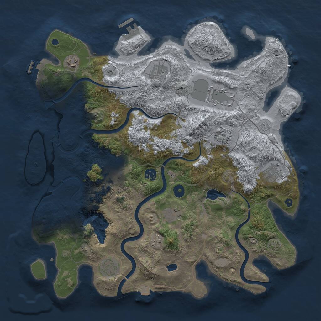Rust Map: Procedural Map, Size: 4000, Seed: 1962537255, 16 Monuments