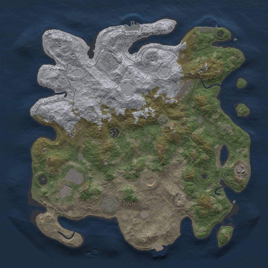 Rust Map: Procedural Map, Size: 4000, Seed: 236925184, 17 Monuments