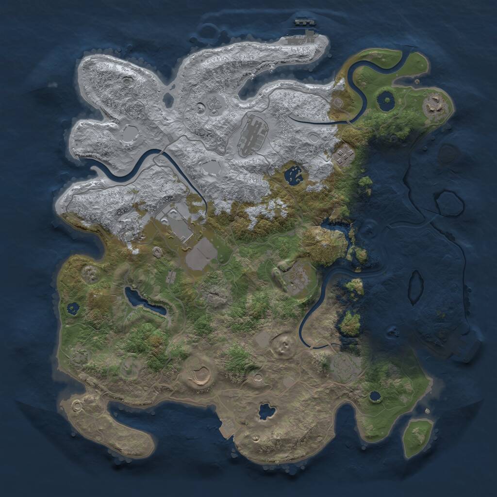 Rust Map: Procedural Map, Size: 4000, Seed: 236925184, 15 Monuments
