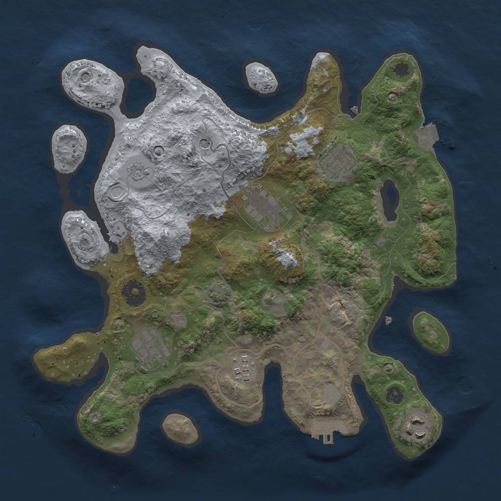 Rust Map: Procedural Map, Size: 3000, Seed: 29812, 12 Monuments