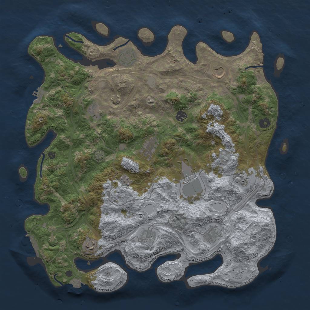 Rust Map: Procedural Map, Size: 4250, Seed: 1609418518, 19 Monuments