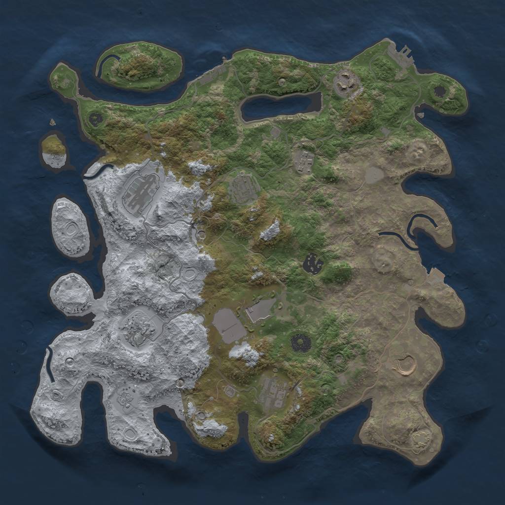 Rust Map: Procedural Map, Size: 3750, Seed: 20240307, 17 Monuments