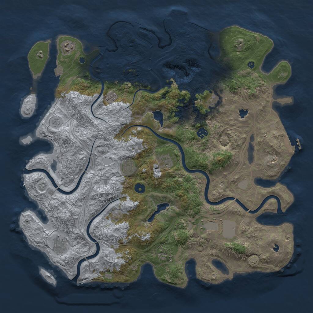 Rust Map: Procedural Map, Size: 4500, Seed: 1268042244, 15 Monuments