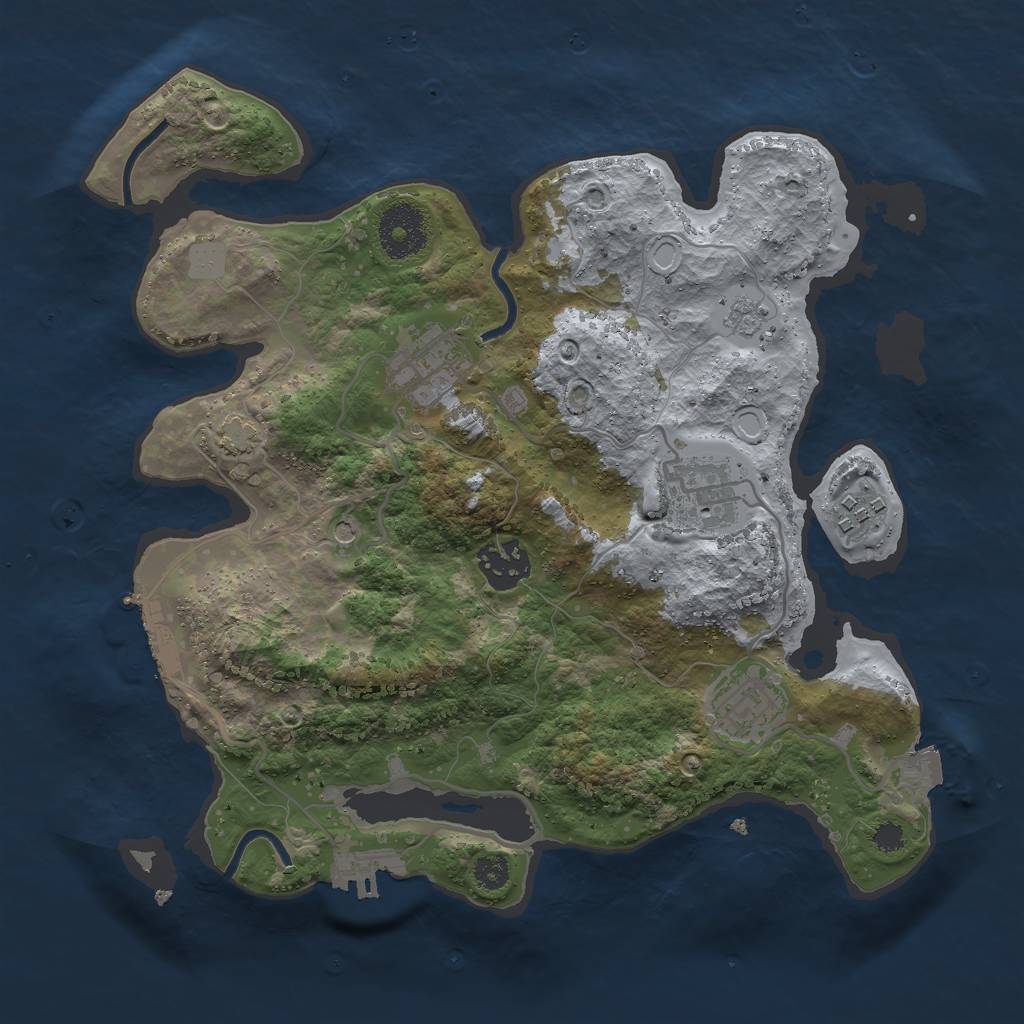 Rust Map: Procedural Map, Size: 3000, Seed: 6784293, 13 Monuments
