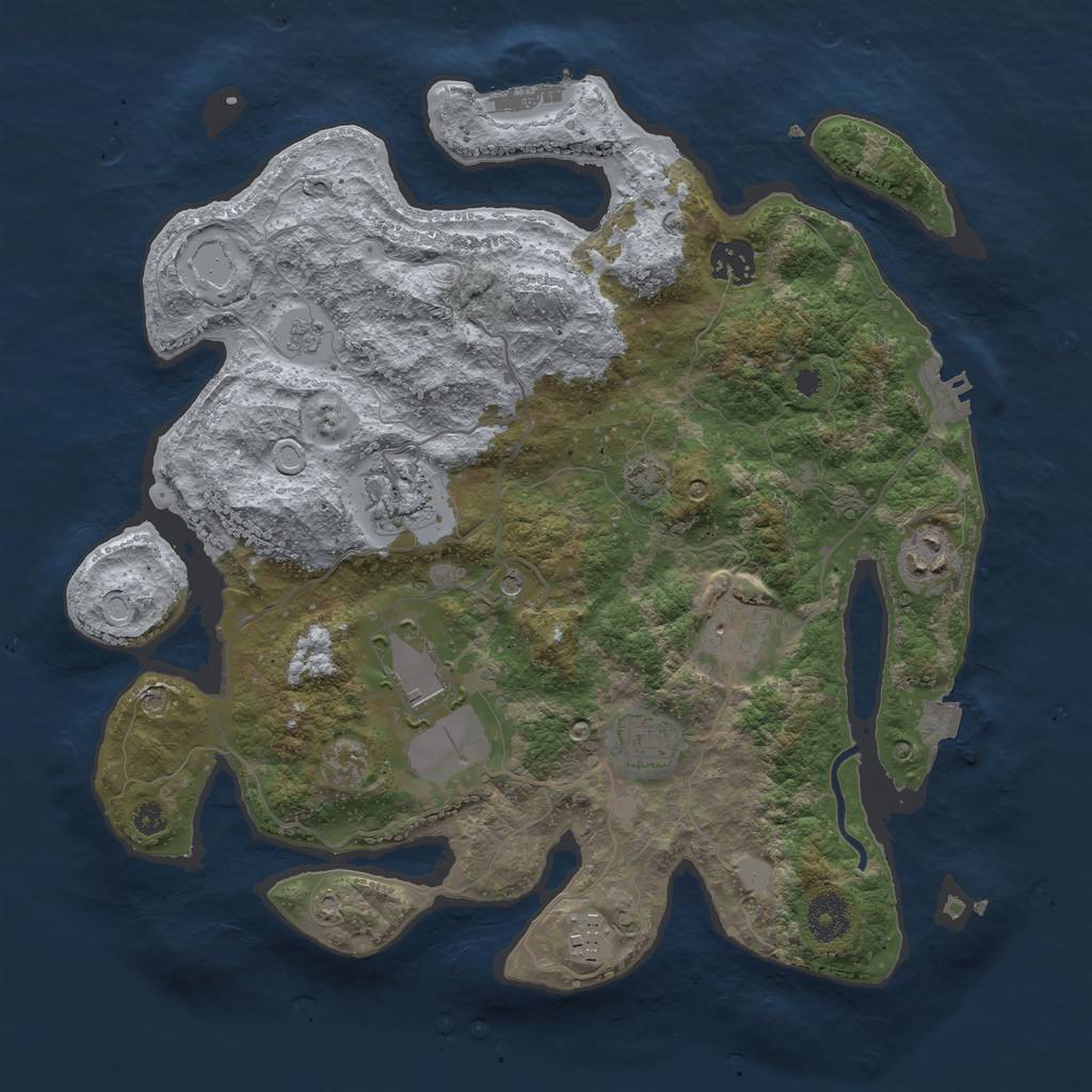 Rust Map: Procedural Map, Size: 3500, Seed: 482976067, 15 Monuments