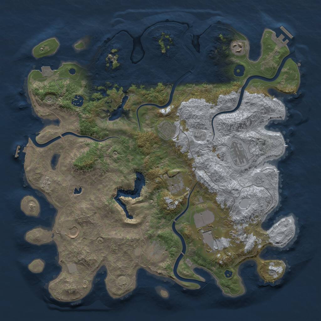 Rust Map: Procedural Map, Size: 4096, Seed: 1684990273, 16 Monuments