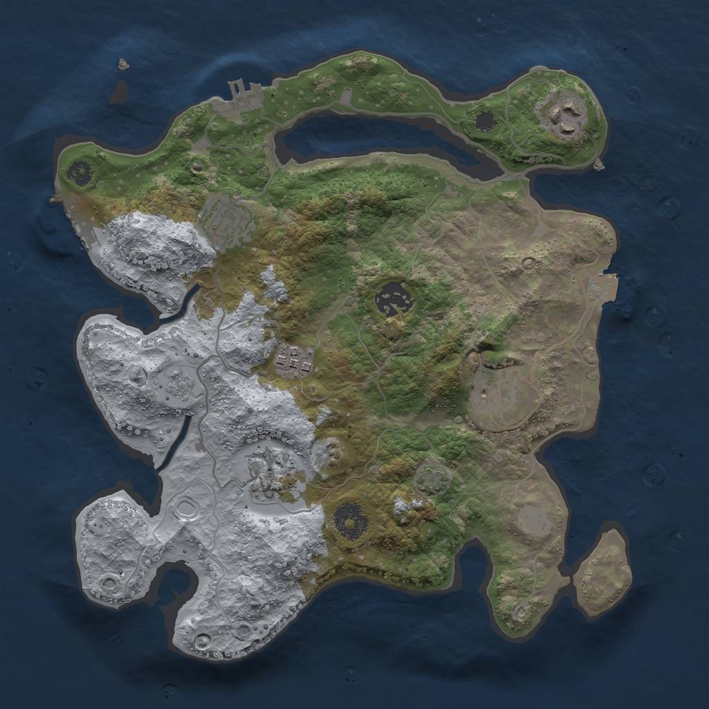 Rust Map: Procedural Map, Size: 3000, Seed: 372846, 13 Monuments