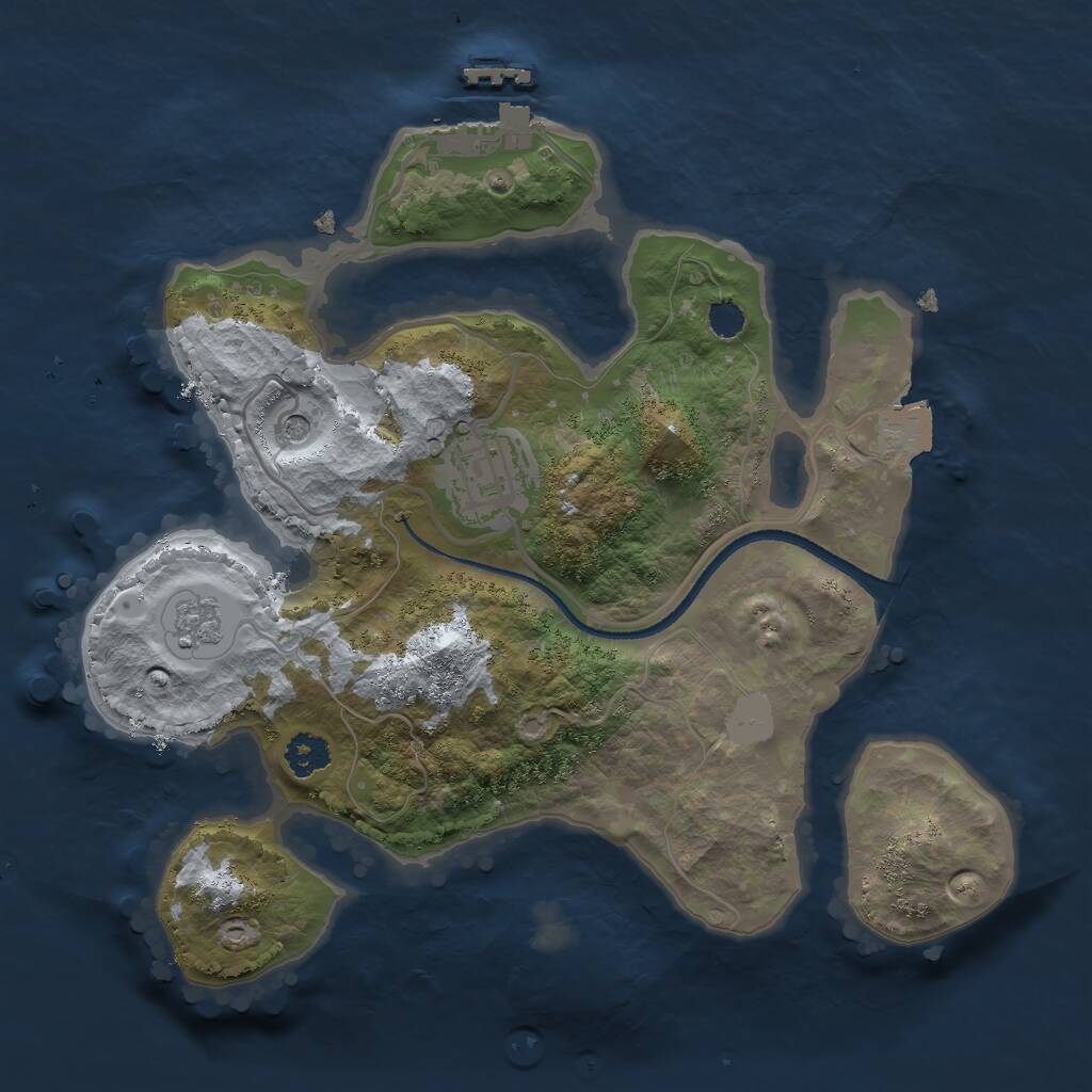 Rust Map: Procedural Map, Size: 2500, Seed: 1521521521, 5 Monuments