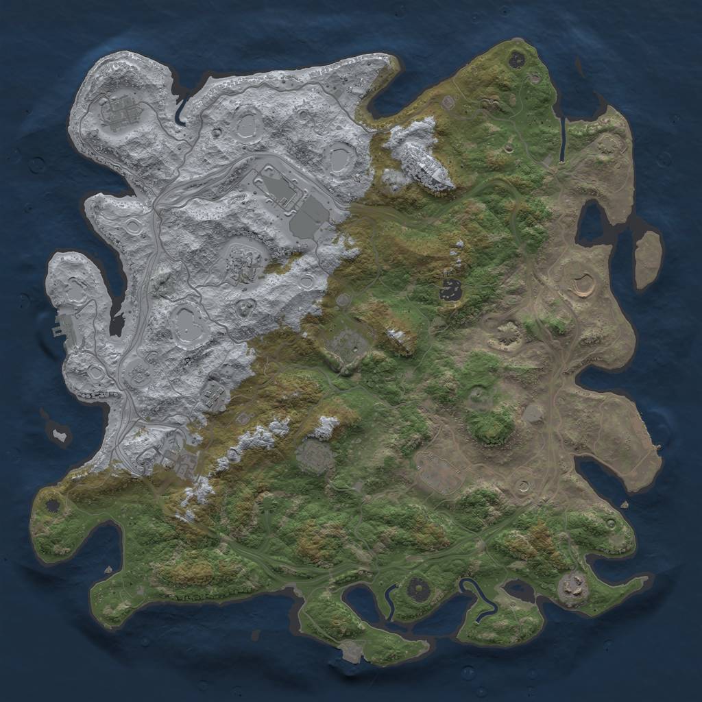 Rust Map: Procedural Map, Size: 4500, Seed: 534132491, 19 Monuments