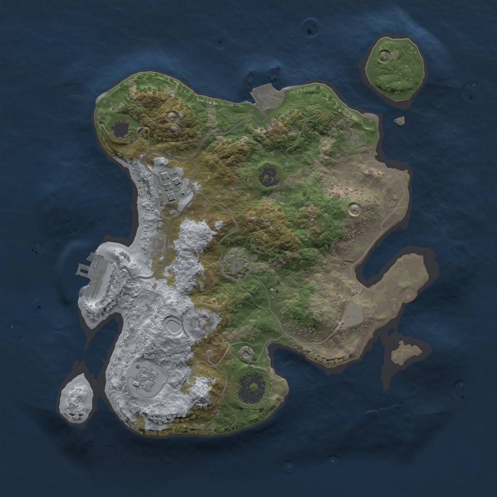 Rust Map: Procedural Map, Size: 2500, Seed: 11368, 7 Monuments