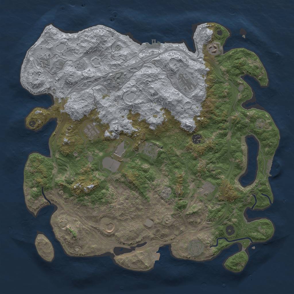 Rust Map: Procedural Map, Size: 4500, Seed: 132092211, 19 Monuments