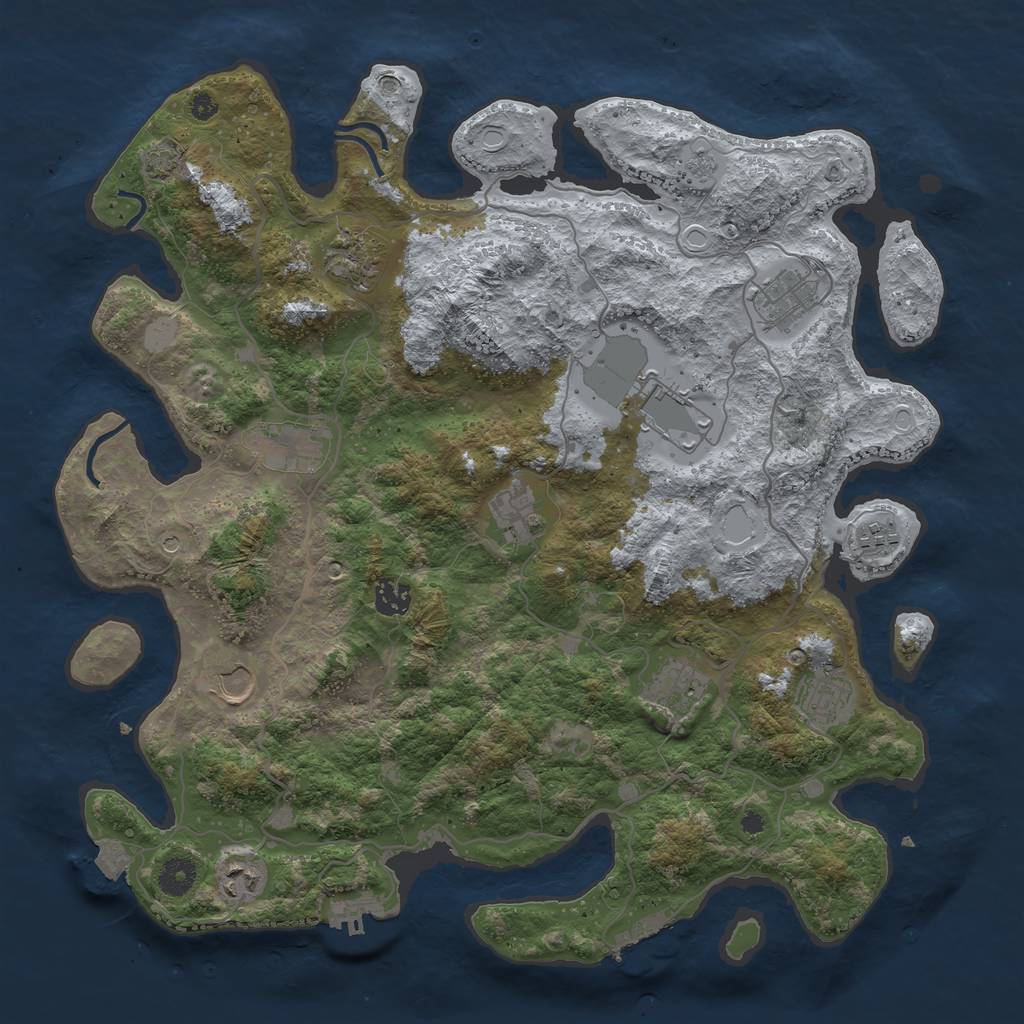 Rust Map: Procedural Map, Size: 4000, Seed: 1944216528, 19 Monuments