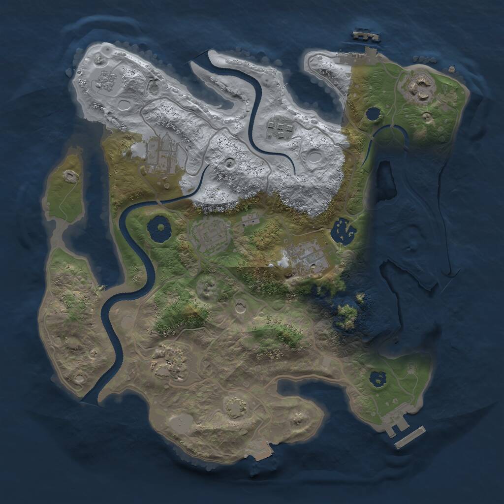 Rust Map: Procedural Map, Size: 3000, Seed: 1017440965, 13 Monuments