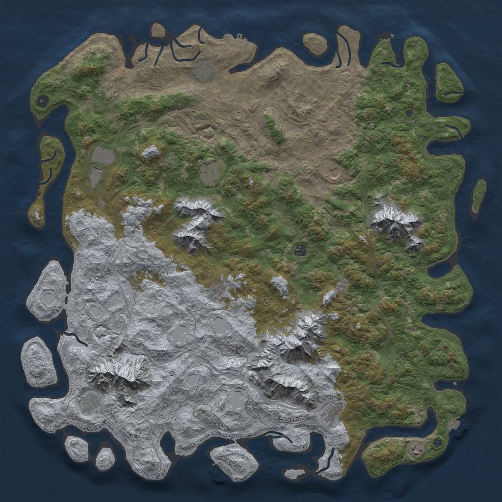 Rust Map: Procedural Map, Size: 6000, Seed: 485824269, 19 Monuments