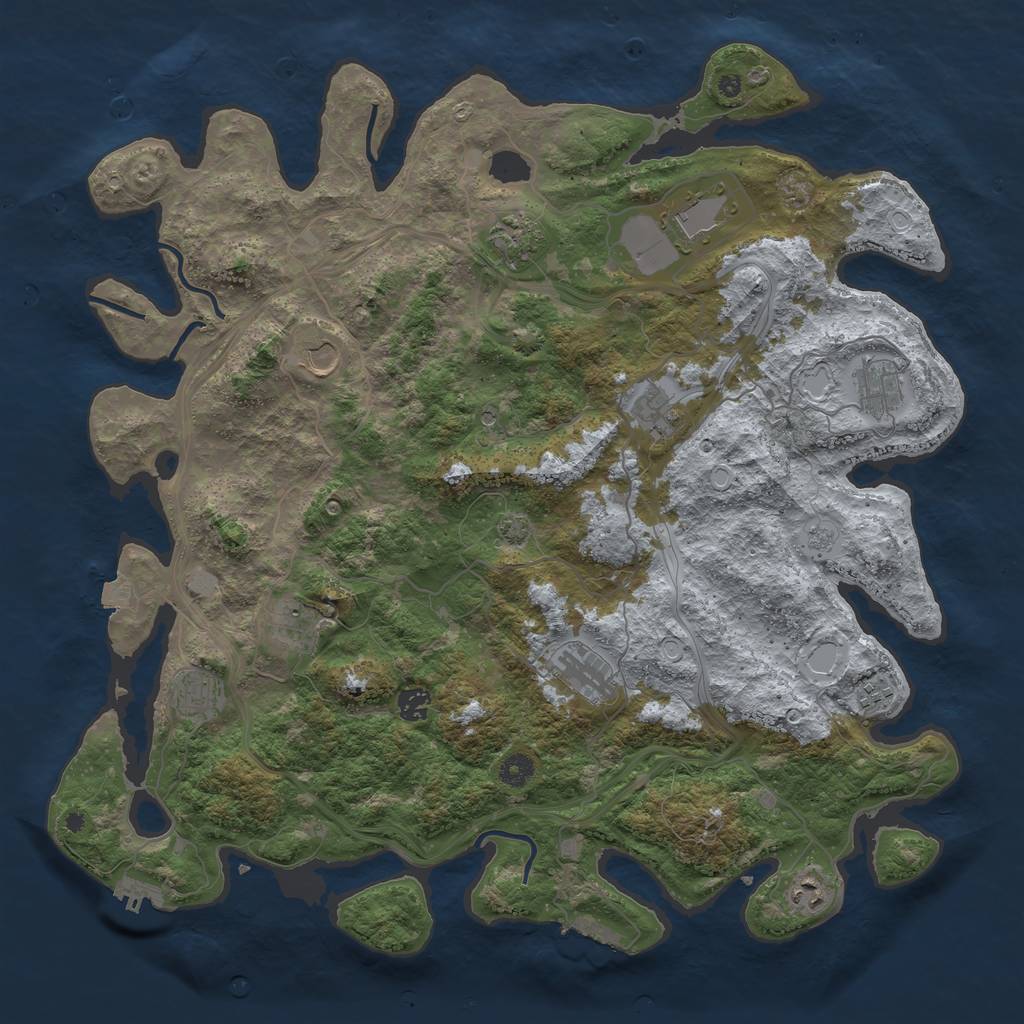 Rust Map: Procedural Map, Size: 4500, Seed: 1687023268, 19 Monuments