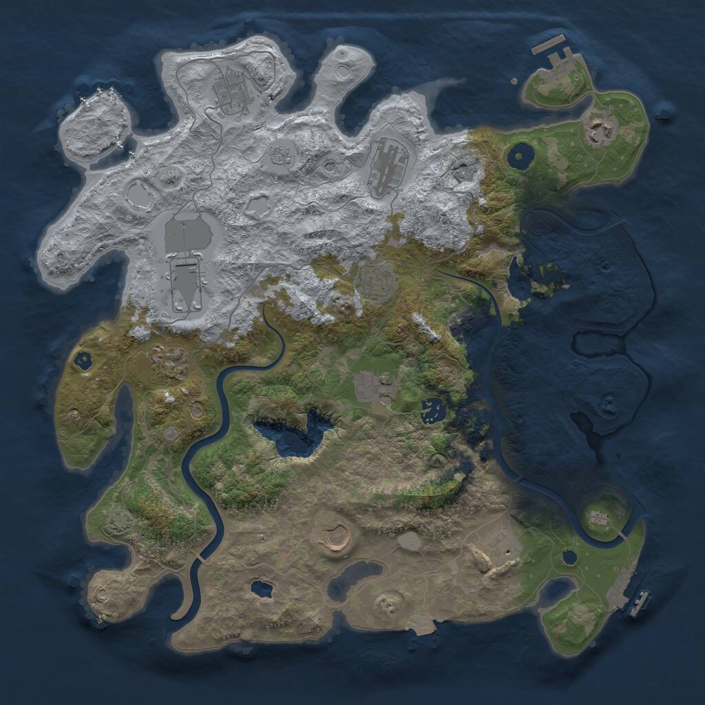 Rust Map: Procedural Map, Size: 4000, Seed: 1619515776, 17 Monuments
