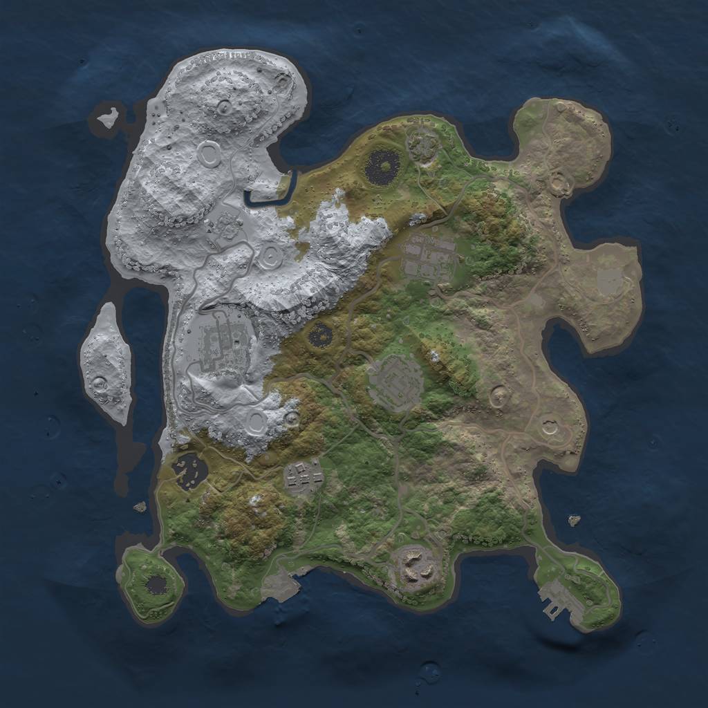 Rust Map: Procedural Map, Size: 3000, Seed: 273845814, 13 Monuments