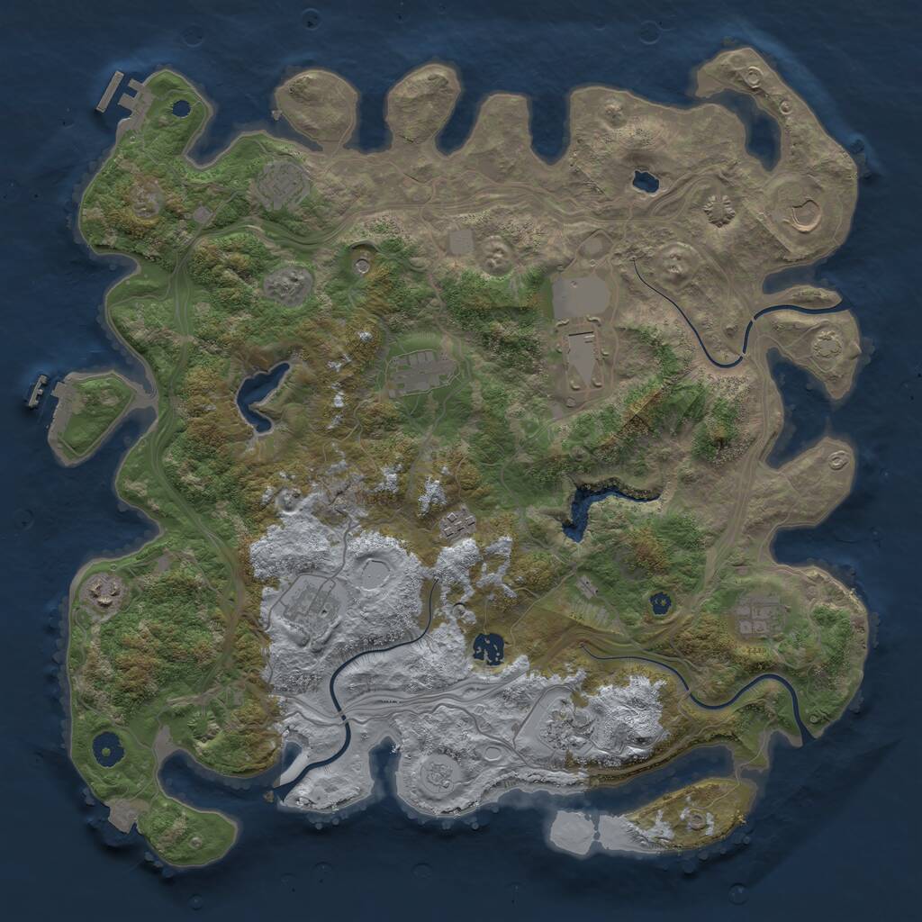 Rust Map: Procedural Map, Size: 4250, Seed: 2032047059, 16 Monuments
