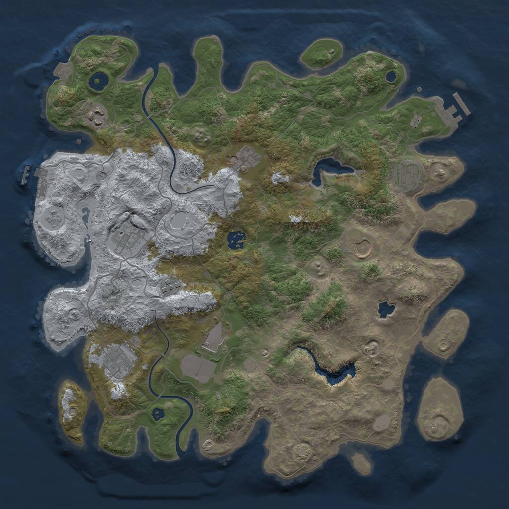 Rust Map: Procedural Map, Size: 4000, Seed: 2012165494, 15 Monuments