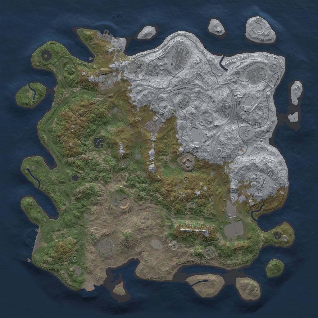 Rust Map: Procedural Map, Size: 4250, Seed: 1142755245, 19 Monuments